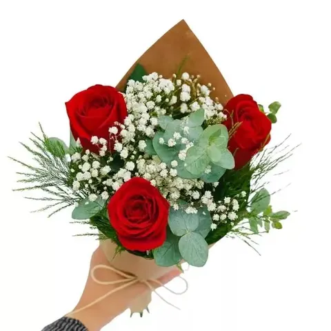 Buquê Com 03 Rosas